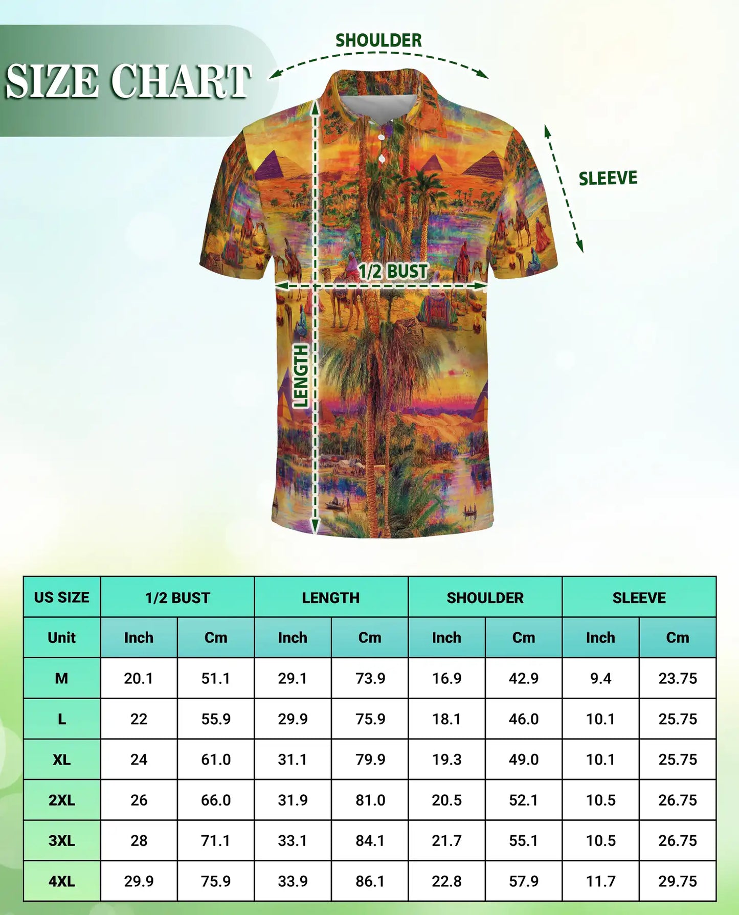 Egyptian Desert Pyramid 3D Polo Shirt for Men – Camel Oasis Travel Style | Netecom