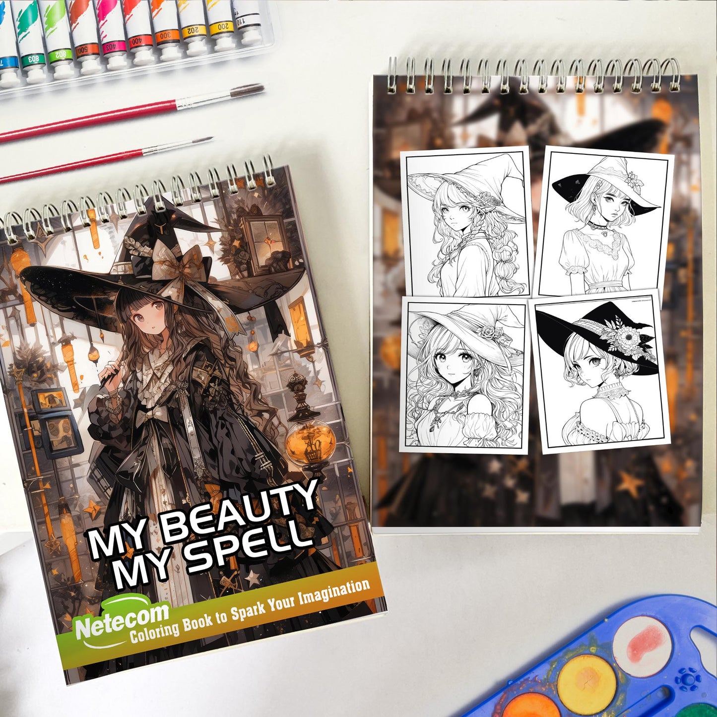 My Beauty My Spell Spiral Bound Coloring Book, Celebrate the Magic of Self-Expression with 30 Captivating Coloring Pages, Offering an Artistic and Reflective Experience