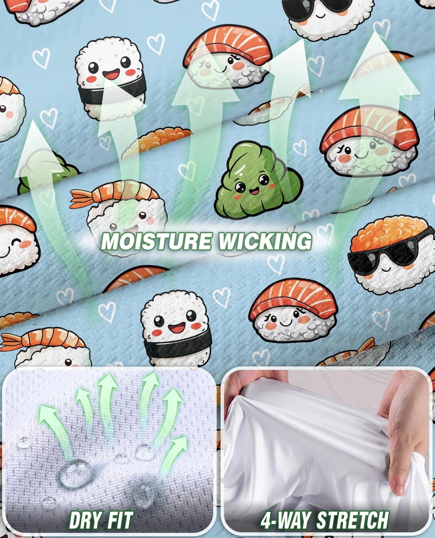 Kawaii Japanese Sushi Sleeveless Polo Shirt for Women – Cute Food Style | Netecom