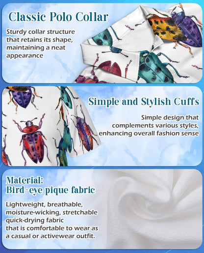 Colorful Beetle Polo Shirt for Men – Nature Insect Style | Netecom