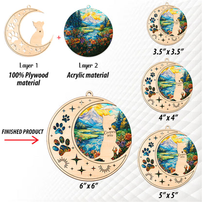 Netecom American Staffordshire Terrier Dog Memorial Suncatcher Personalized Dog Christmas Ornament, Bereavement Gifts for Loss of Pet, Dog Death Sympathy Gift Pet Loss Sun Catchers, Dog Grief Gift