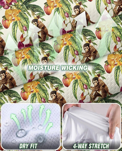 Tropical Monkey Sleeveless Polo Shirt for Women – Cute Jungle Animal Style | Netecom