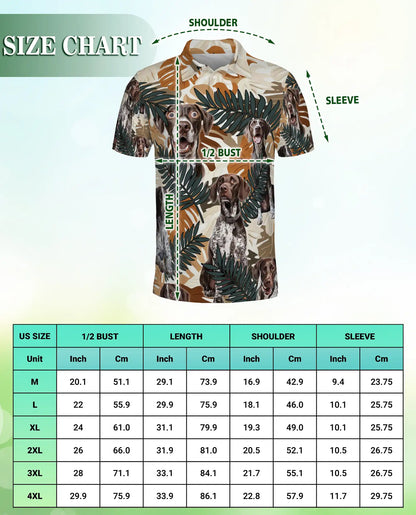 German Shorthaired Pointer Polo Shirt – Tropical Leaf Print | Netecom