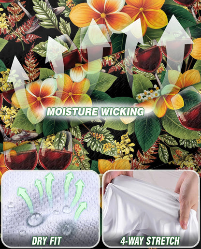 Wine Plumeria Floral Sleeveless Polo Shirt for Women – Tropical Elegant Style | Netecom