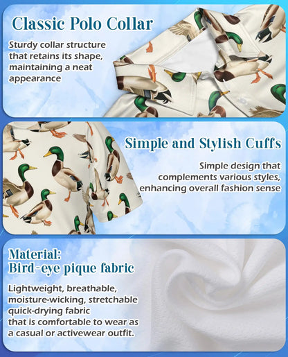 Mallard Duck Polo Shirt for Men – Wetland Wildlife Style | Netecom
