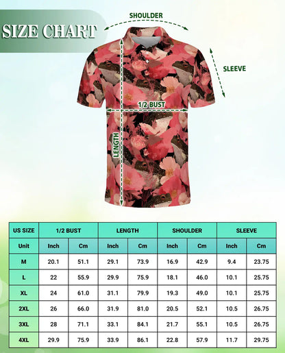 Floral Frog Garden Polo Shirt Botanical Wildflower Nature Pattern | Netecom