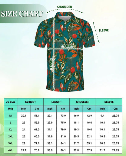 Tropical Disc Golf Polo Shirt – Island Basket & Botanical Print | Netecom