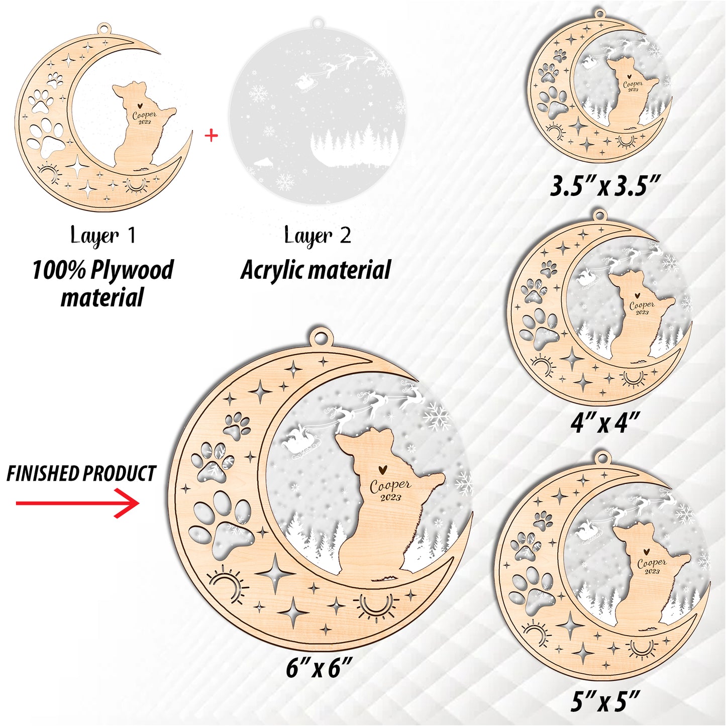 Netecom Corgi Dog Memorial Suncatcher, Personalized Corgi Christmas Ornament with Date Name, Bereavement Gifts for Loss of Pet, Dog Death Sympathy Giftss for Pet Loss Sun Catchers, Dog Grief Gift