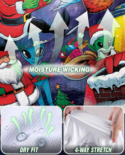 Alien Santas Christmas in the Galaxy Sleeveless Polo Shirt for Women | Netecom
