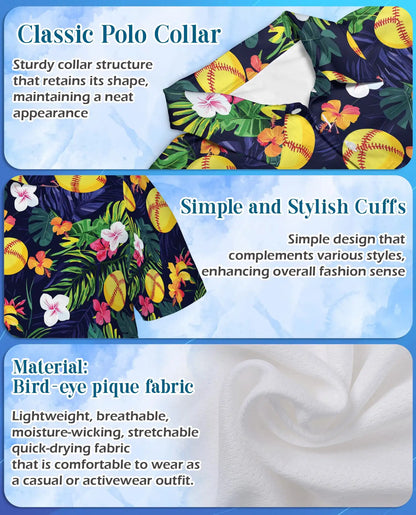 Tropical Softball Polo Shirt - Hawaiian Sports Summer Style | Netecom