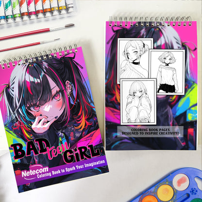 Bad Teen Girl Spiral Bound Coloring Book, Experience the Bold and Fearless with 30 Alluring Bad Teen Girl Coloring Pages in Anime Style for Anime Art Lovers to Color and Celebrate the Unique Persona of Bad Teen Girls