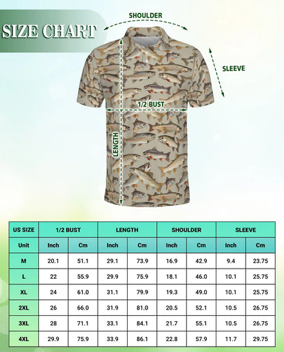 Trout Fishing Polo Shirt for Men- Print Freshwater Fish | Netecom