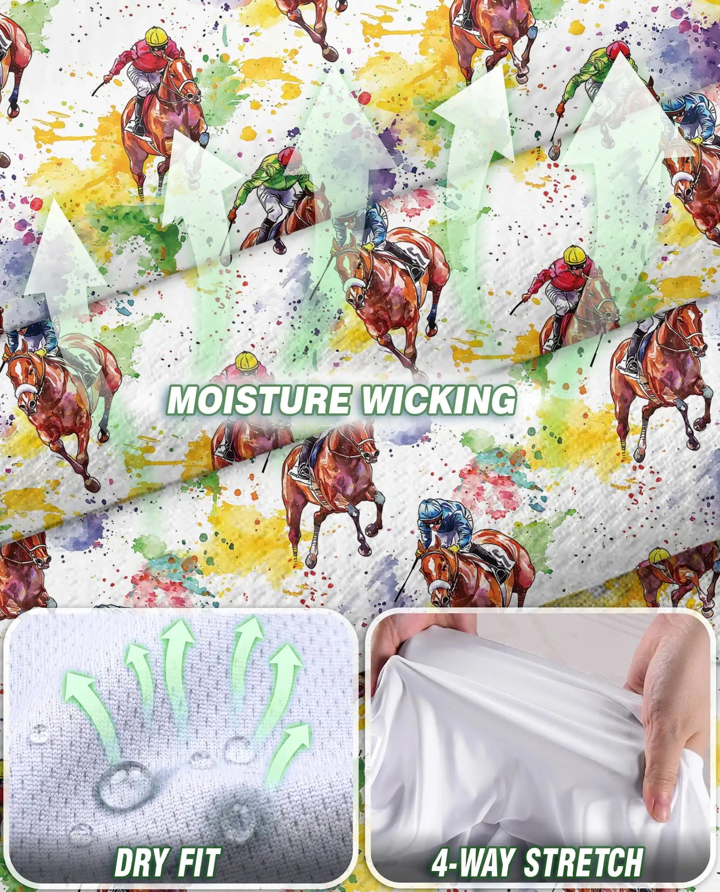 Horse Racing Pattern Sleeveless Polo Shirt for Women – Equestrian Sport Style | Netecom
