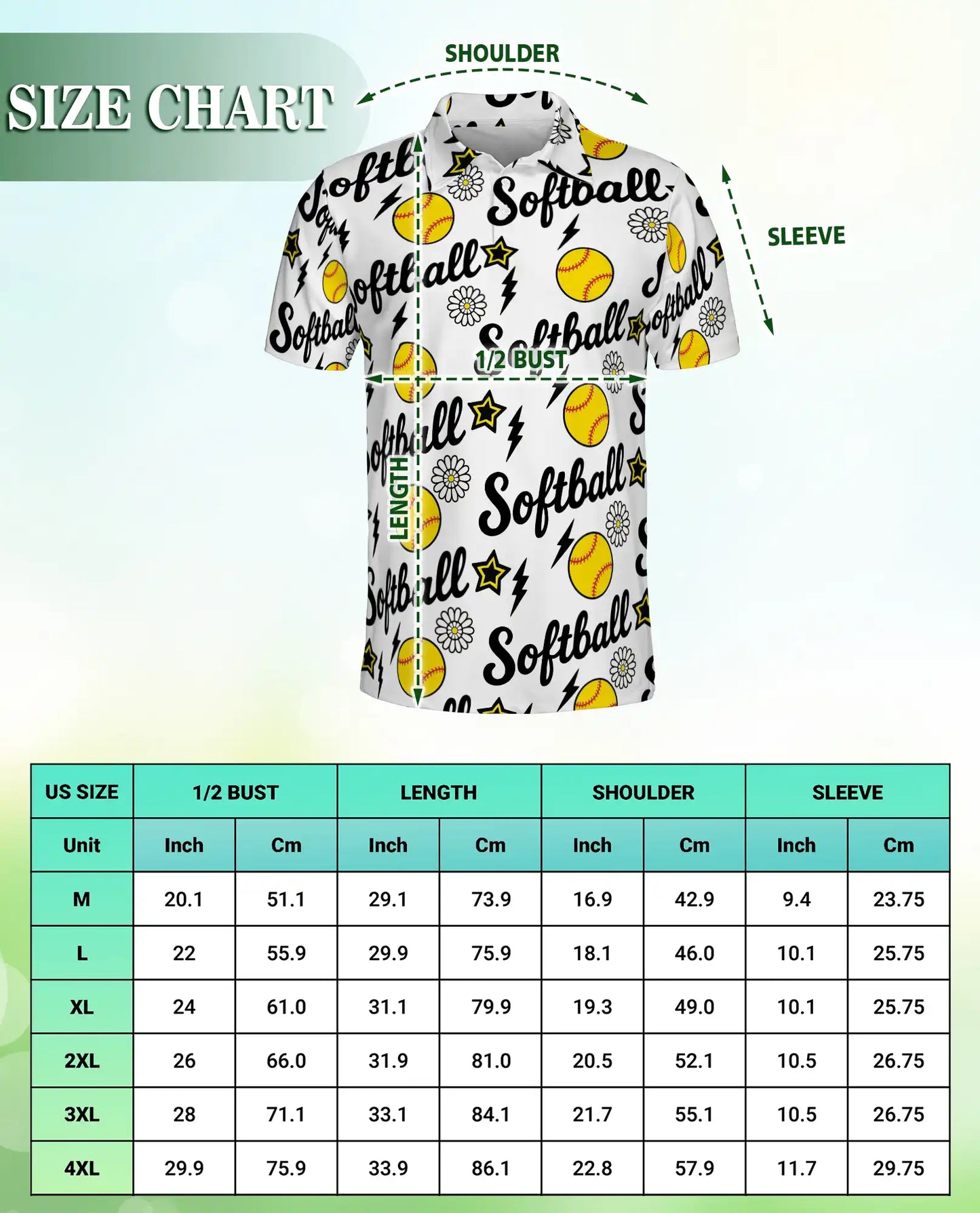 Softball Polo Shirt for Men- Fastpitch Softball Pattern  | Netecom