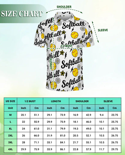 Softball Polo Shirt for Men- Fastpitch Softball Pattern  | Netecom