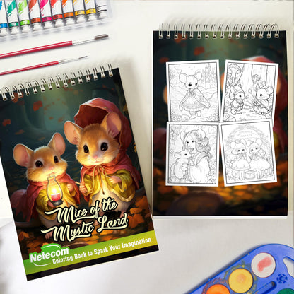 Mice of the Mystic Land Spiral Bound Coloring Book, Embark on a Coloring Journey with 30 Enchanting Pages, Where Mice of the Mystic Land Come to Life.