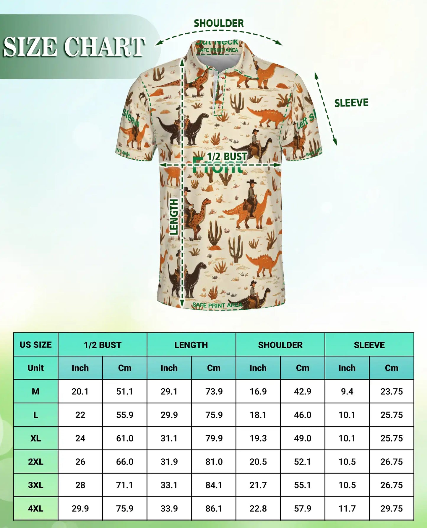 Cowboy Dinosaur 3D Polo Shirt for Men – Western Desert Adventure Style | Netecom