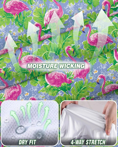 Watercolor Tropical Flamingo Sleeveless Polo Shirt for Women – Artistic Summer Style | Netecom