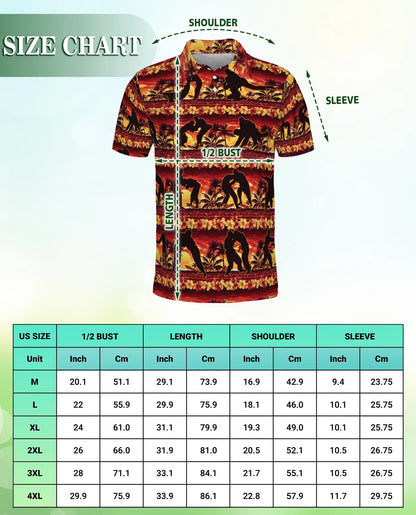 Tropical Wrestling 3D Polo Shirt for Men – Sunset Hawaiian Sports Style | Netecom
