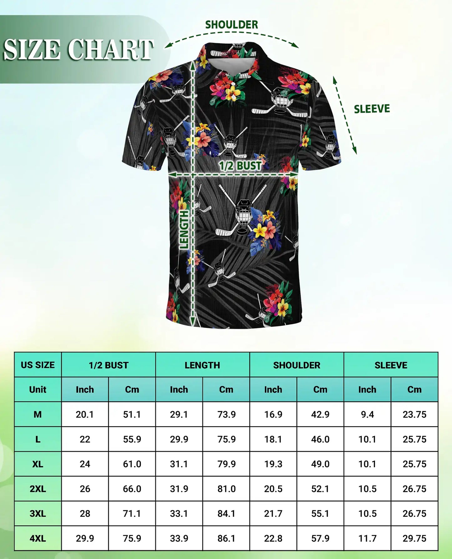 Hockey Polo Shirt – Tropical Floral Sports Print | Netecom