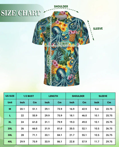 Octopus Tropical Pineapple Polo Shirt | Netecom