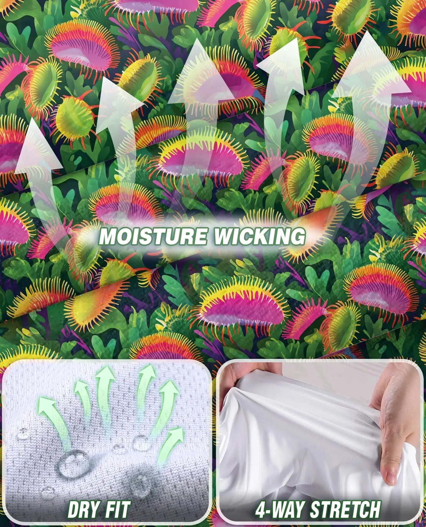 Venus Flytrap Sleeveless Polo Shirt for Women – Exotic Botanical Plant Style | Netecom