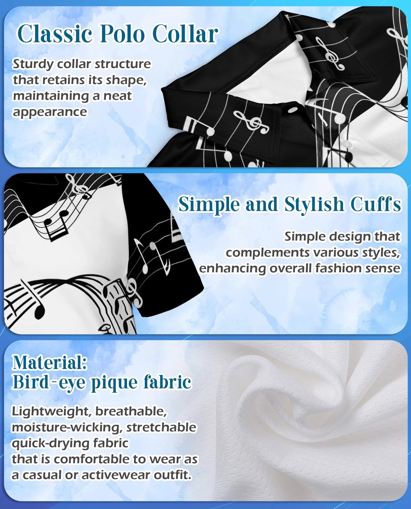 Drums Music Polo Shirt for Men – Rock Band Style Design | Netecom