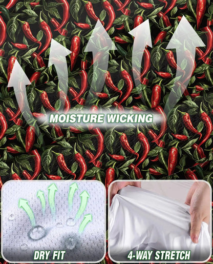 Chilli Pepper Pattern Sleeveless Polo Shirt for Women – Spicy Food Lover Style | Netecom