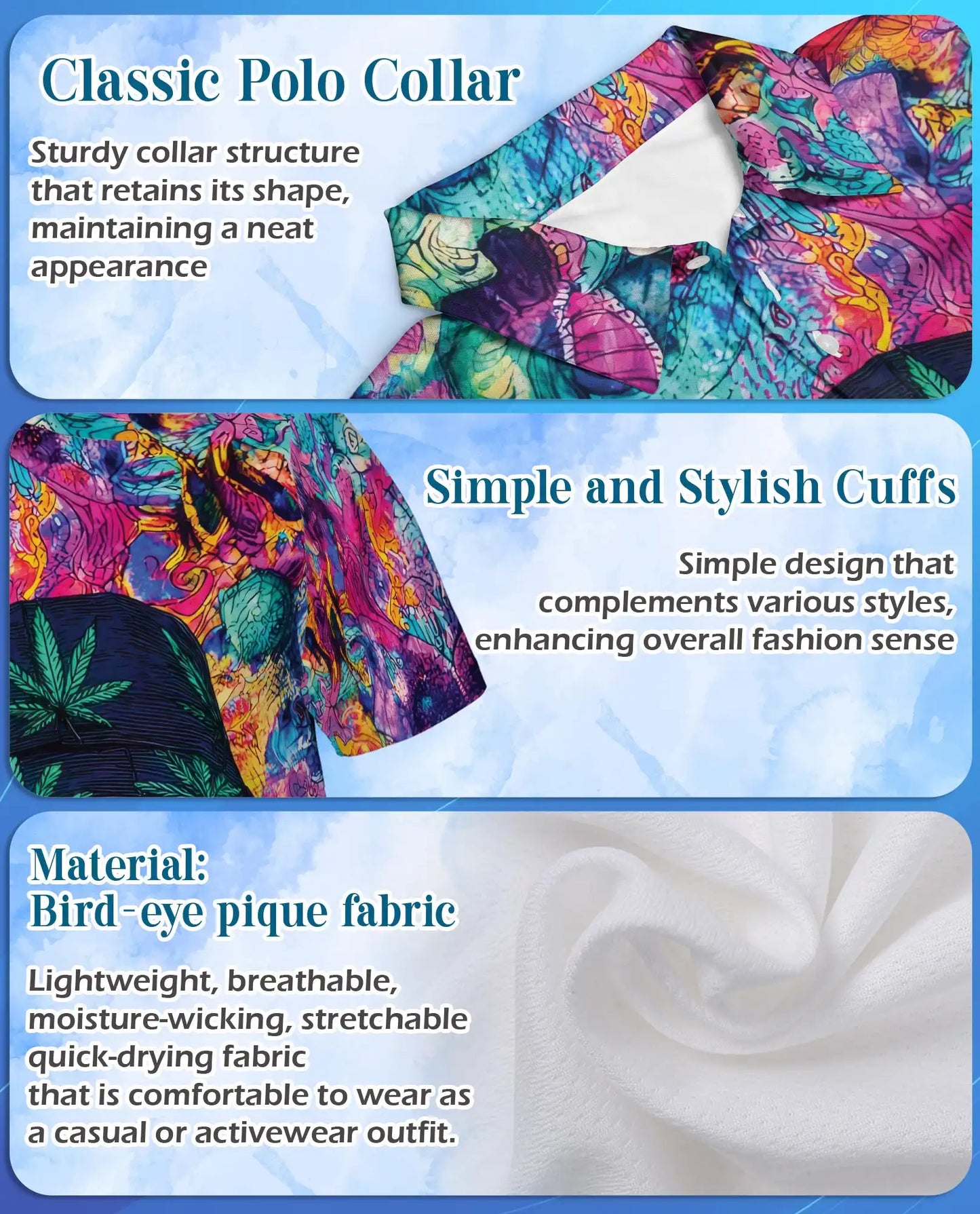 Skull Colorful Trippy Polo Shirt for Men – Vibrant Art Print | Netecom