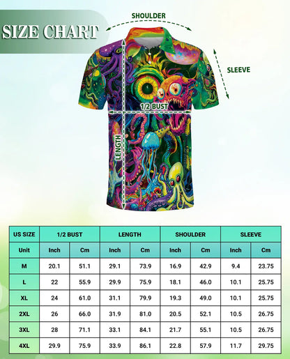 Psychedelic Sea Monster Polo Shirt | Netecom