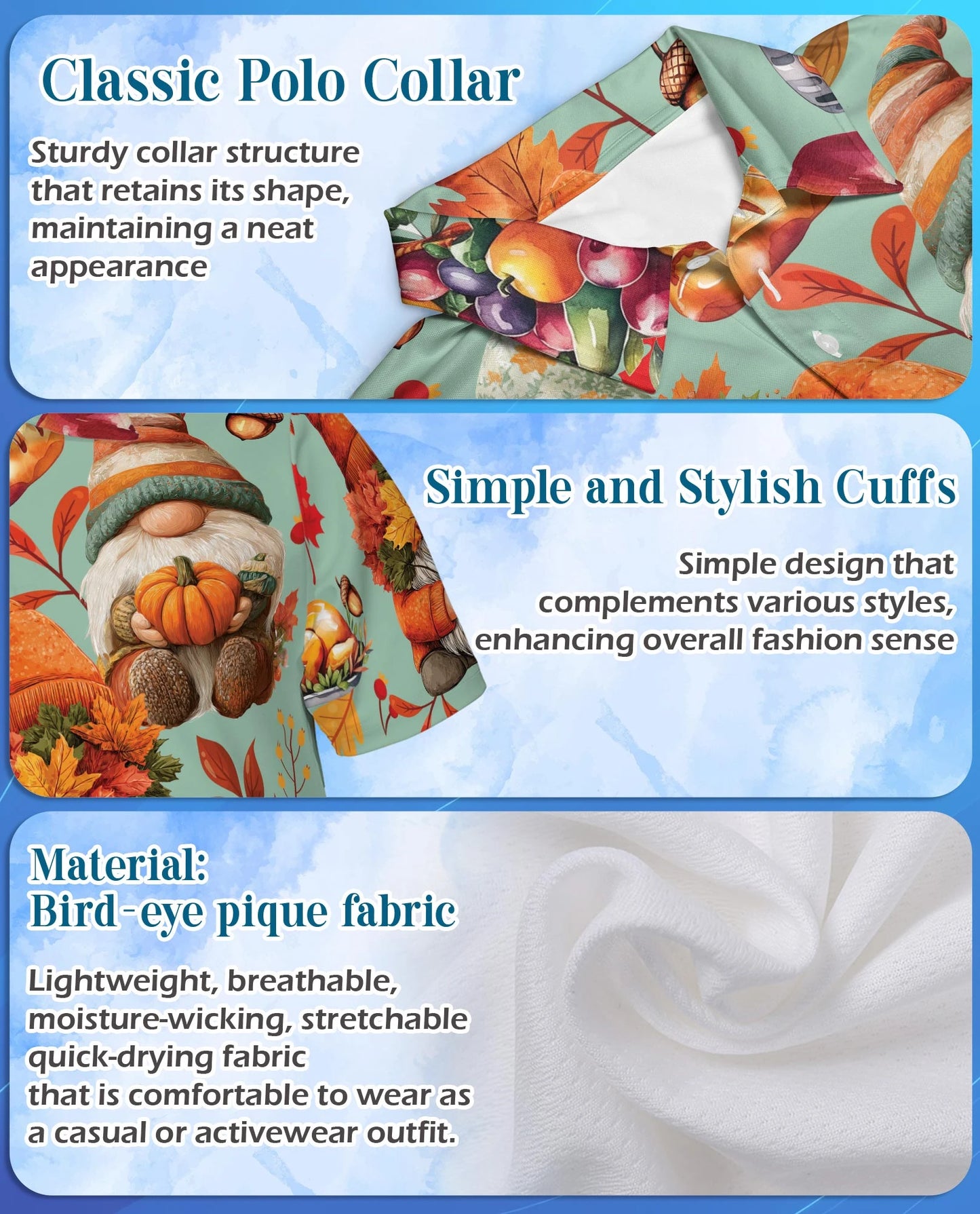 Thanksgiving Gnome Polo Shirt for Men – Fall Holiday Style | Netecom