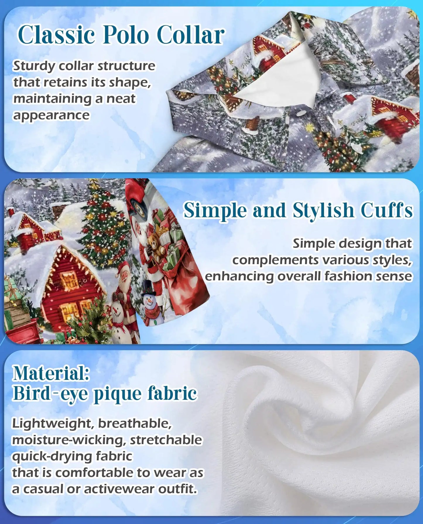 Vintage Christmas Truck 3D Polo Shirt for Men – Santa Holiday Village Style | Netecom
