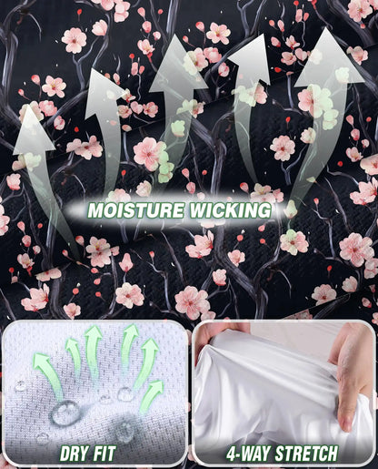 Cherry Blossom Branches Pattern Sleeveless Polo Shirt for Women | Netecom