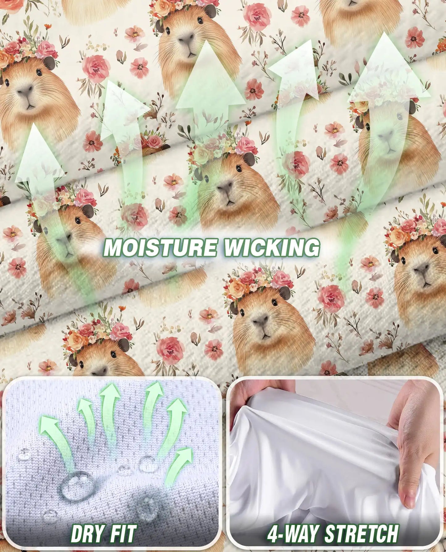 Floral Capybara Pattern Sleeveless Polo Shirt for Women | Netecom