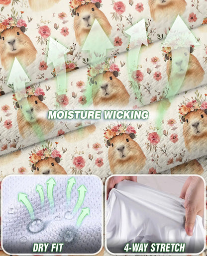 Floral Capybara Pattern Sleeveless Polo Shirt for Women | Netecom