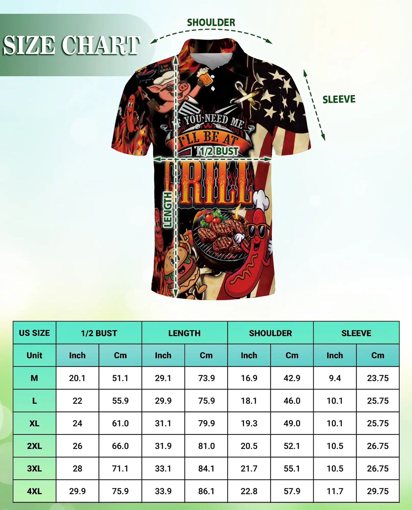 BBQ Grill Party Polo Shirt for Men – Fun Food & American Style | Netecom