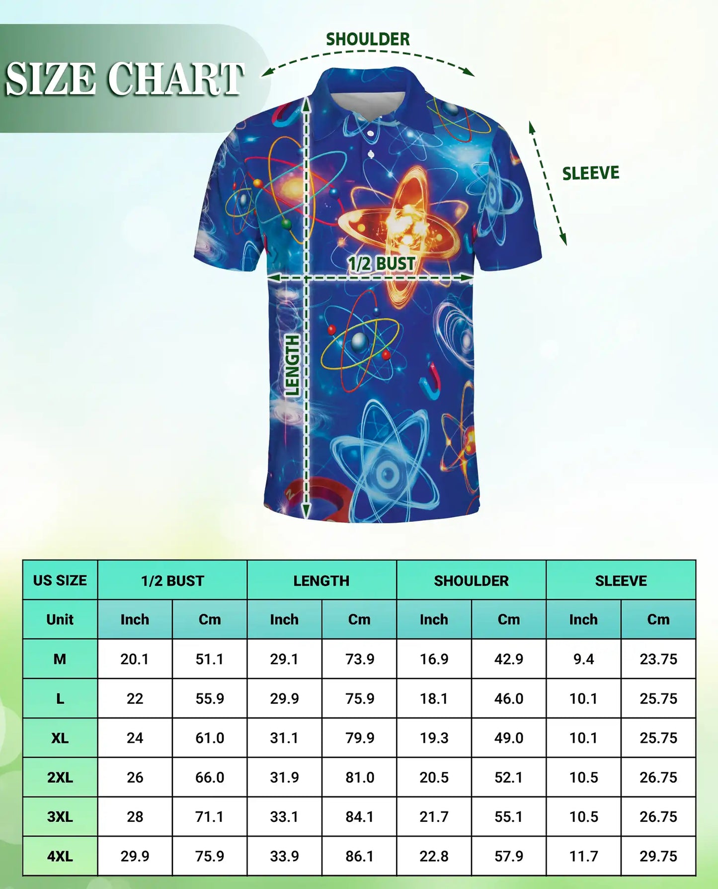 Physics Atom Polo Shirt – Science Formula Print | Netecom