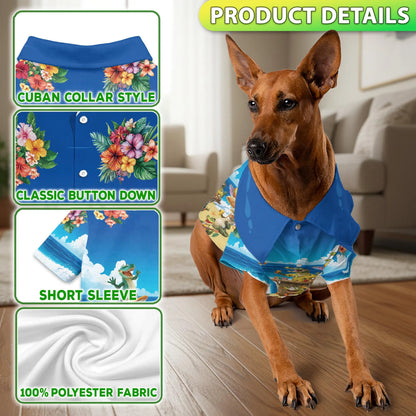 Funny Crocodile Alligator Beach Party Hawaii Dog and Owner Matching Shirts