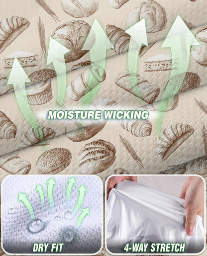 Bread Pattern Sleeveless Polo Shirt for Women – Cute Food Lover Style | Netecom
