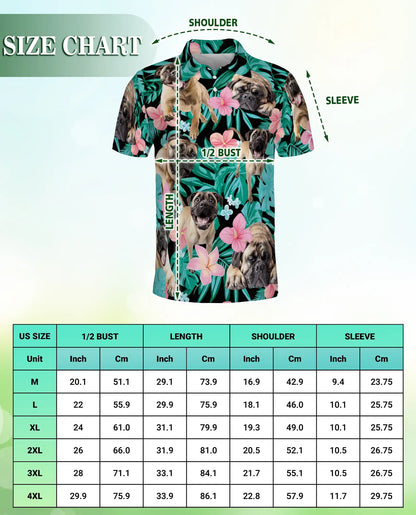 Pug Tropical Floral Polo Shirt | Netecom