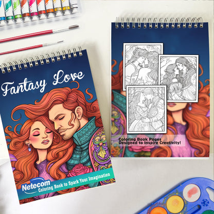 Fantasy Love Spiral Bound Coloring Book, Delight in 30 Whimsical Steampunk Monster Coloring Pages for Art Admirers to Embrace the Quirky Charm and Industrial Vibes of these Captivating Illustrations