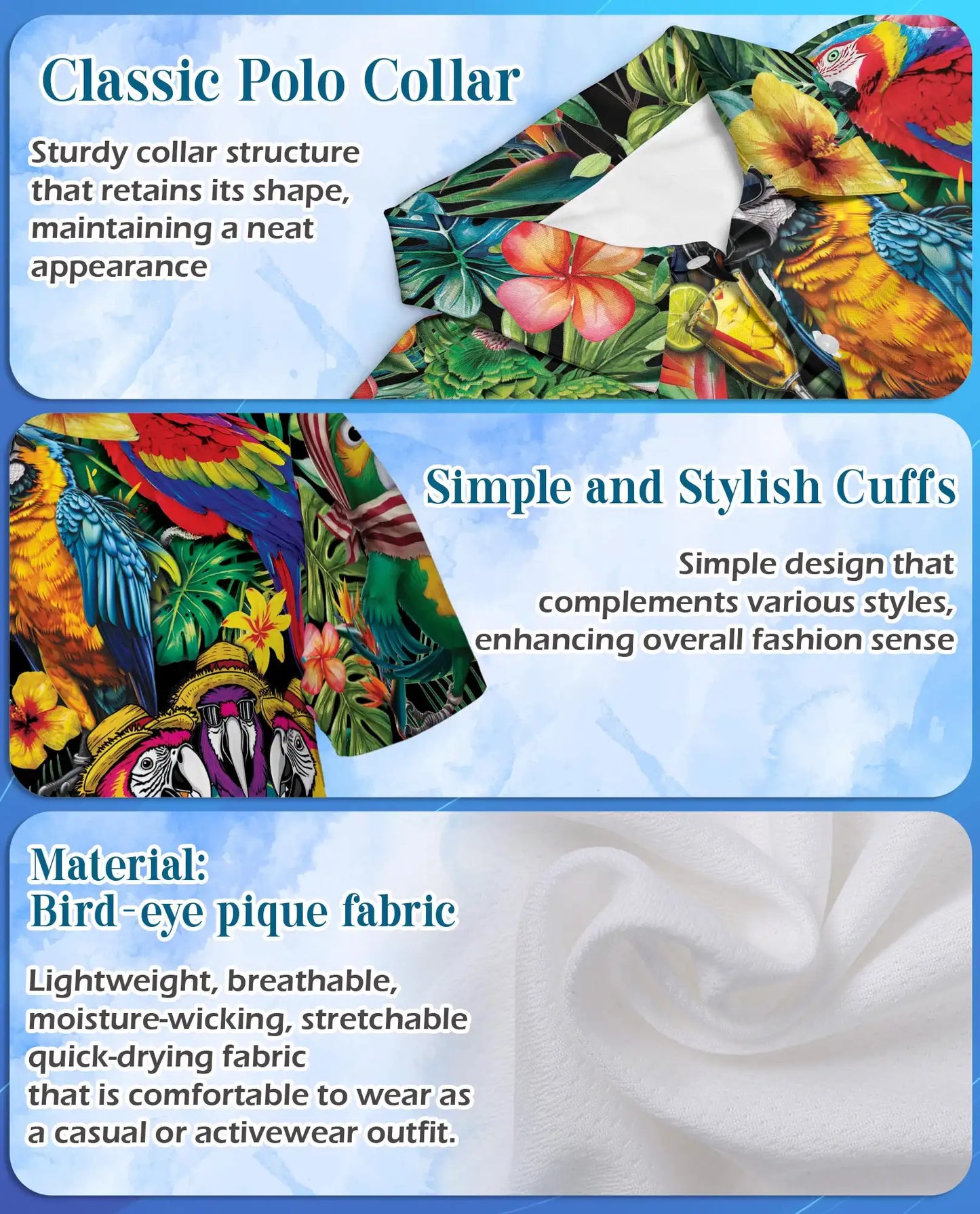 Tropical Parrot Polo Shirt – Colorful Island Style | Netecom
