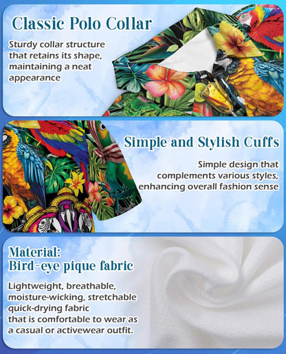 Tropical Parrot Polo Shirt – Colorful Island Style | Netecom