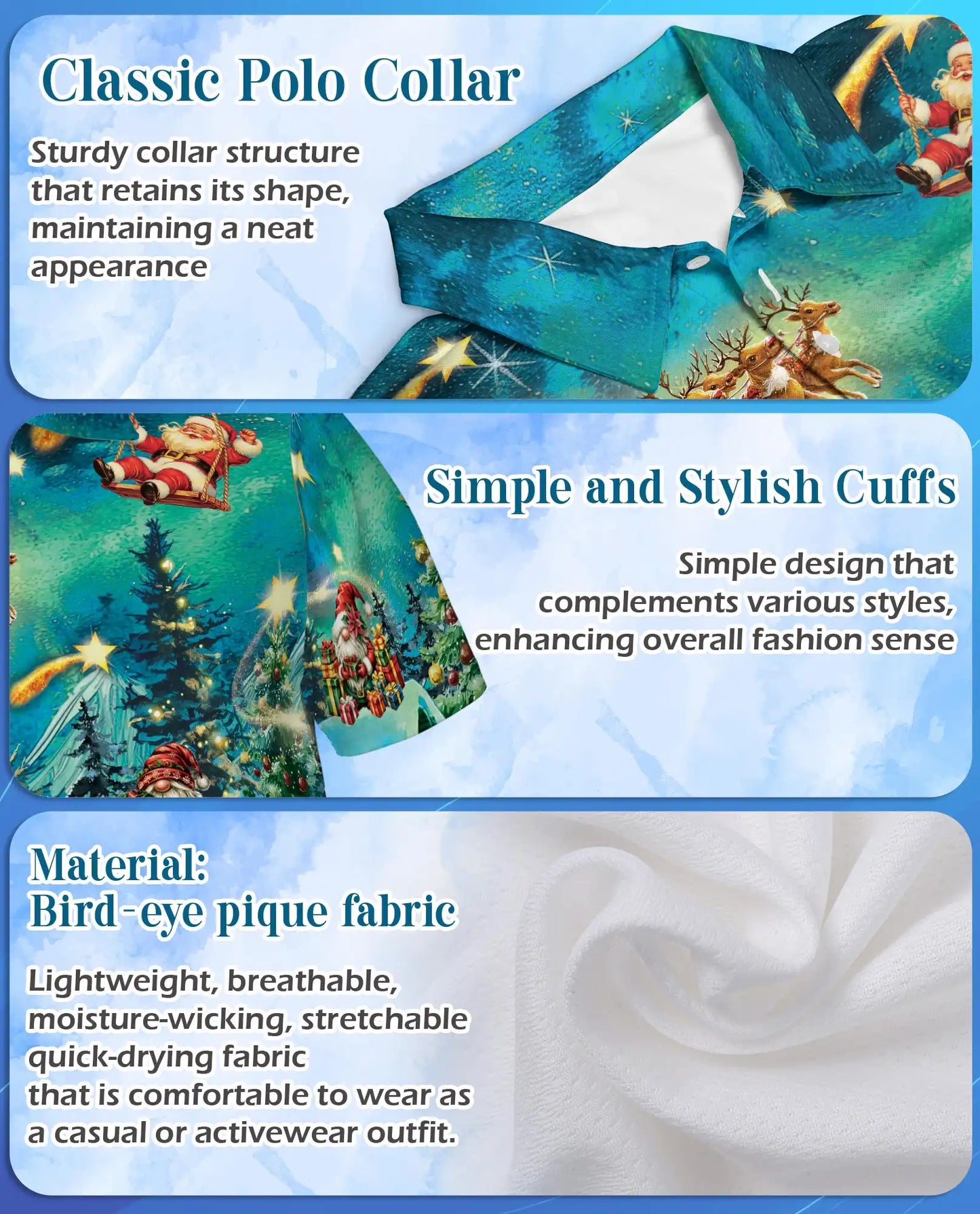 Christmas Holiday Polo Shirt for Men – The Magical Night Design | Netecom