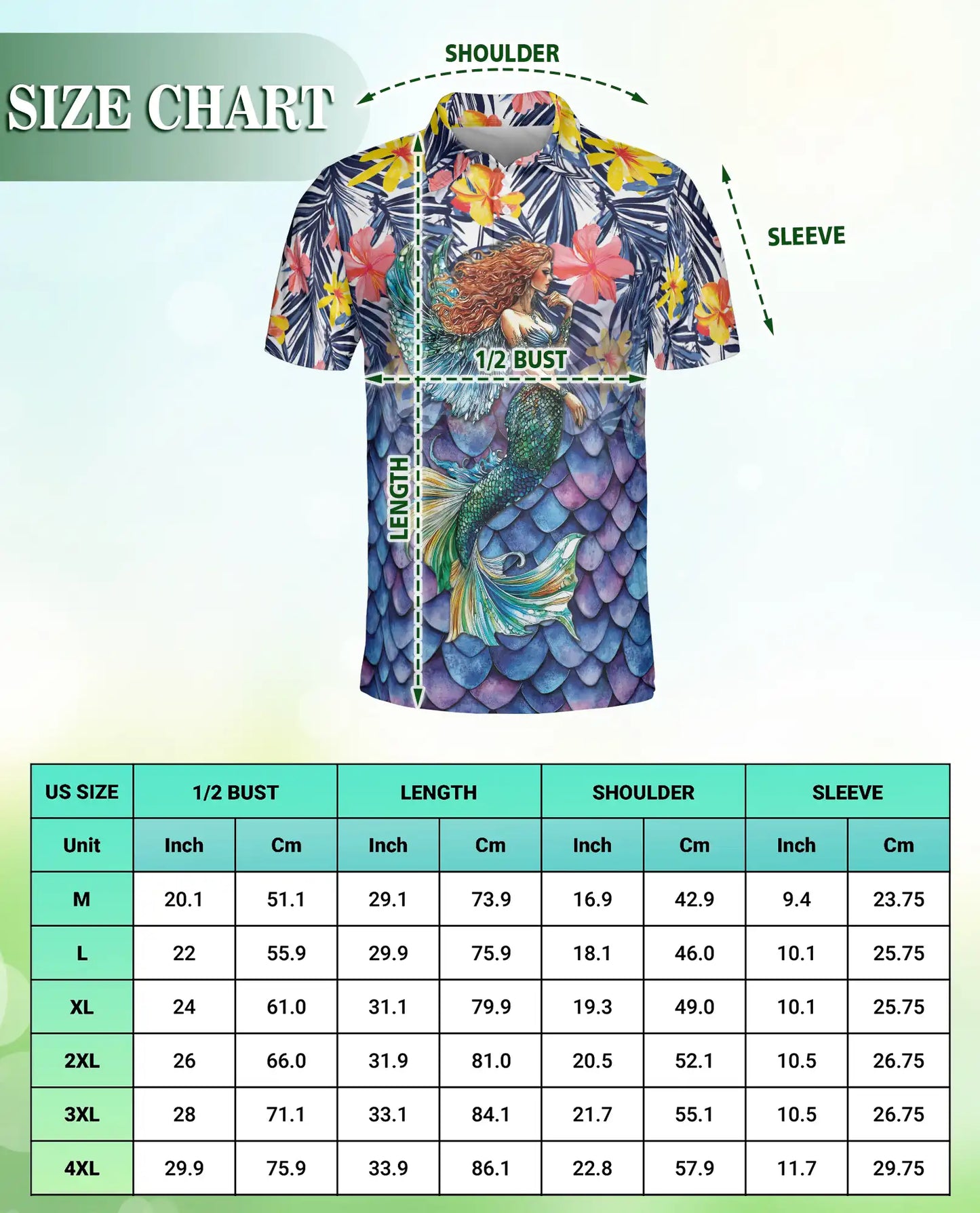 Mermaid Hawaiian Polo Shirt – Tropical Ocean Style | Netecom