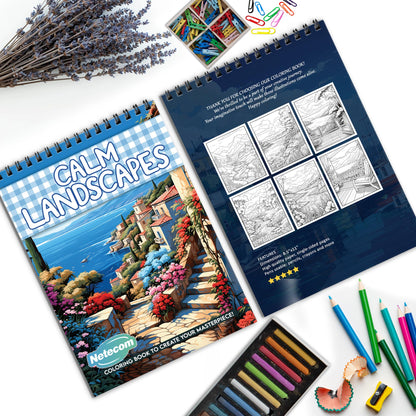 Calm Landscapes Spiral Bound Coloring Book, Peaceful Landscapes for Serene and Relaxing Moments, Ideal for Those Seeking Tranquil and Soothing Art