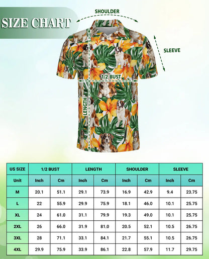 Saint Bernard Polo Shirt – Tropical Floral Dog Print | Netecom