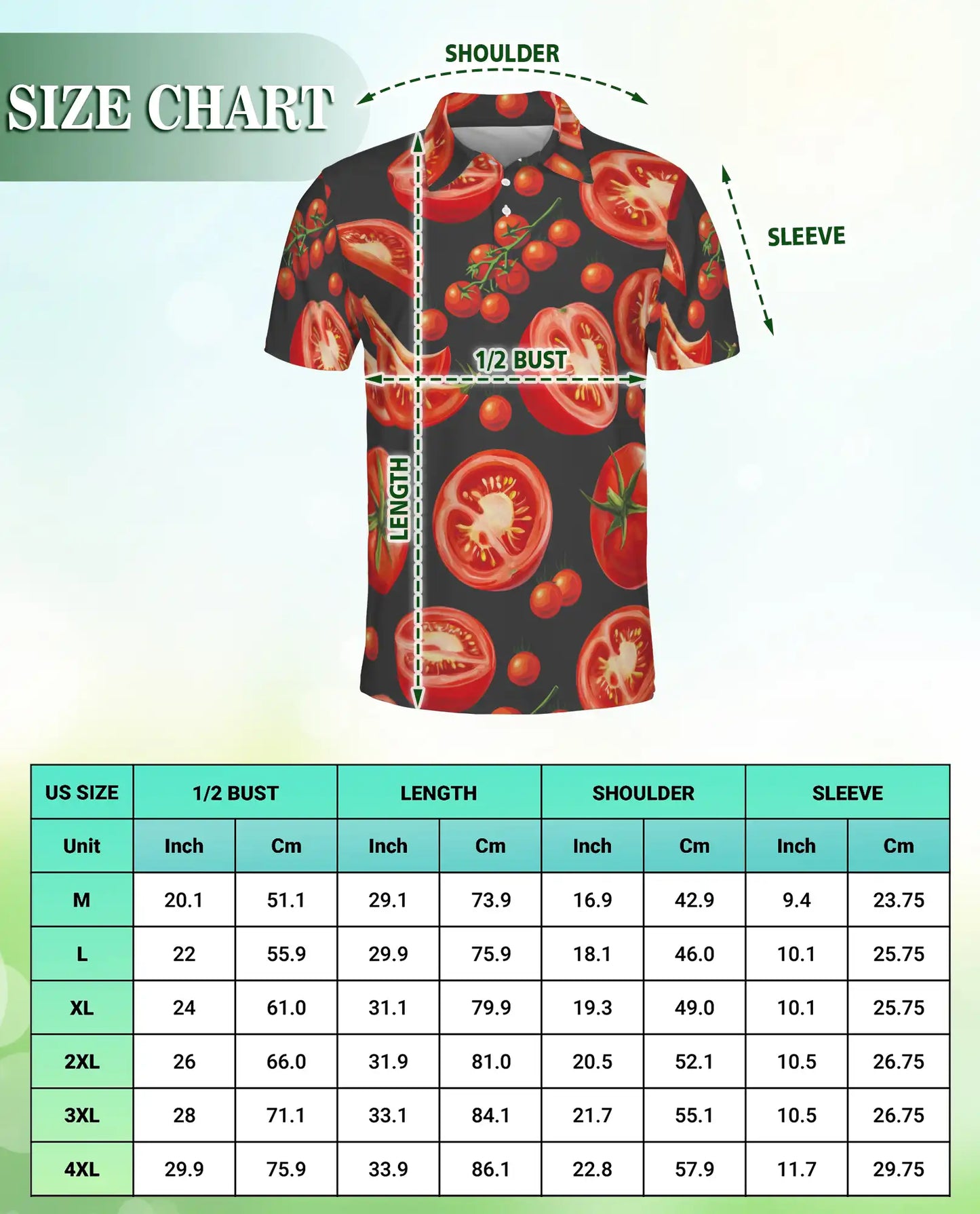 Tomato Slice 3D Polo Shirt for Men – Funny Food Lover Style | Netecom
