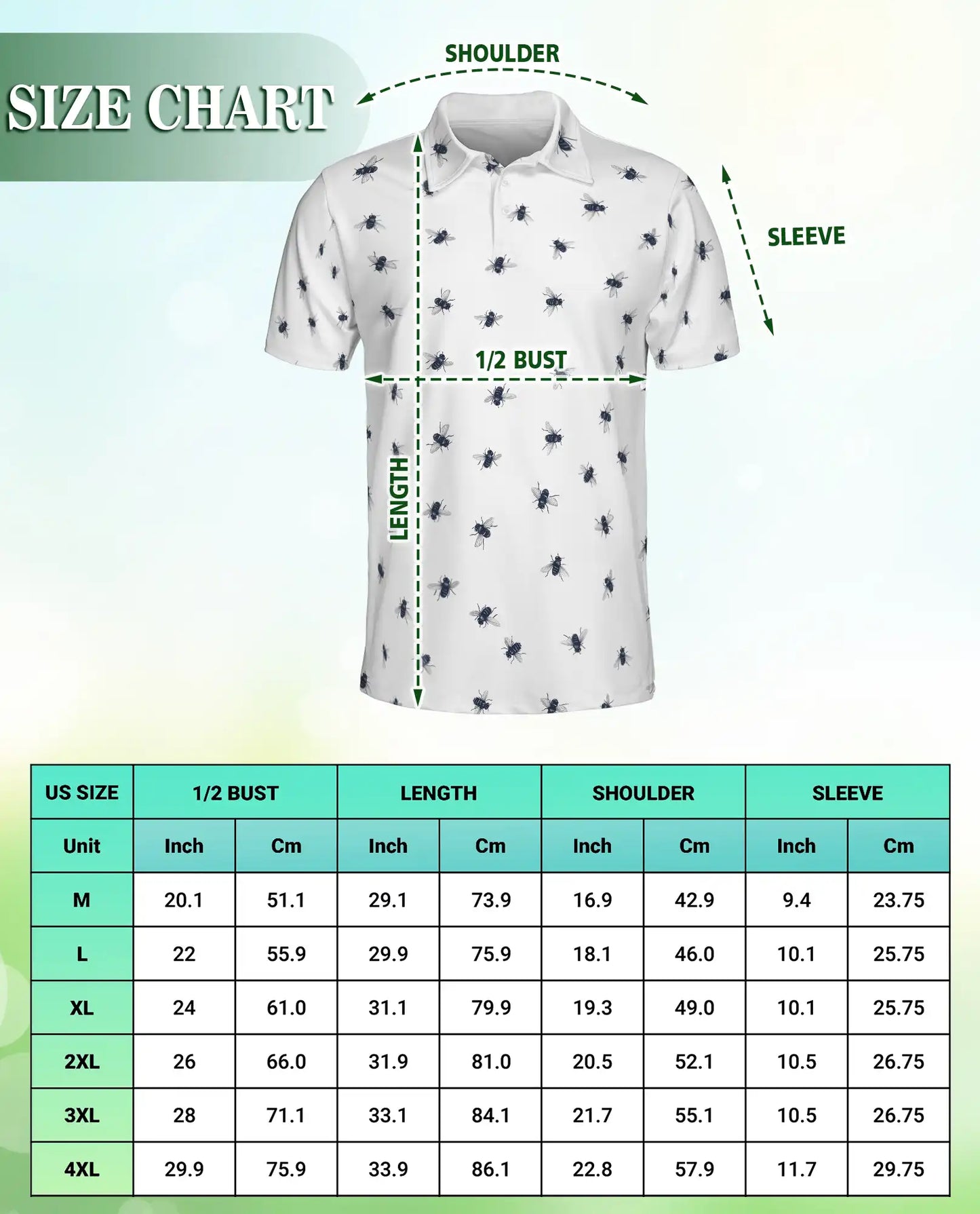 Bee Print Polo Shirt – Minimal Insect Pattern | Netecom