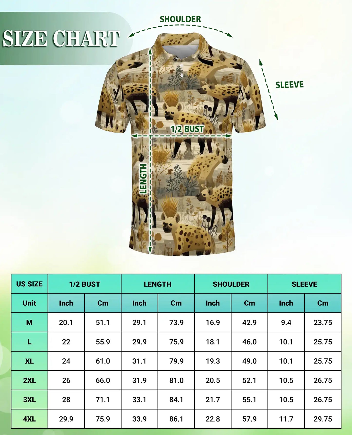 Safari Hyena Wildlife Polo Shirt African Animal Nature Pattern Design | Netecom